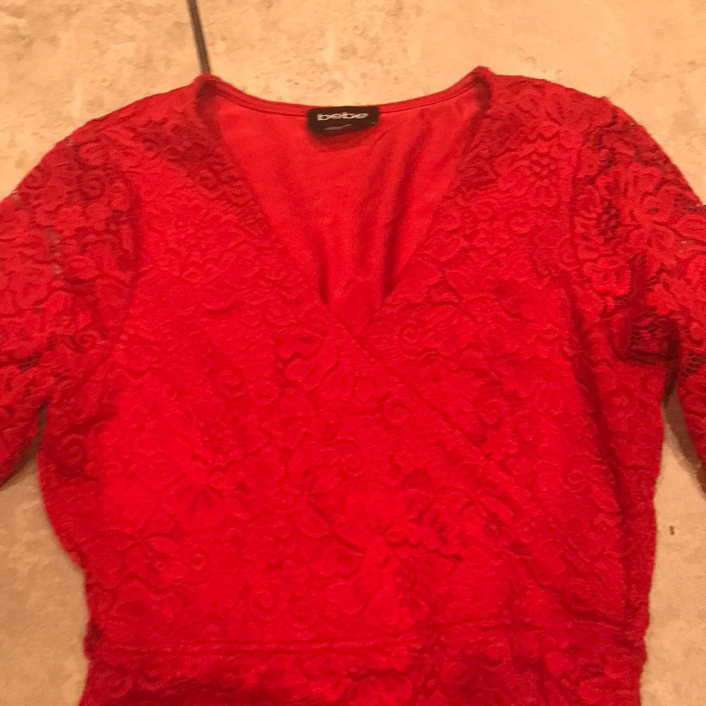 Red Bebe stretchy dress.